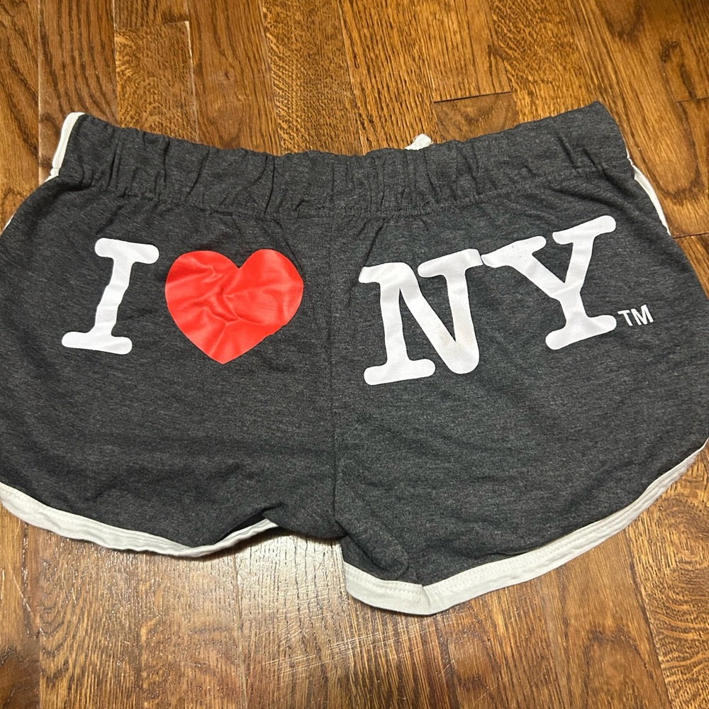 I Love NY Women's Charcoal Athletic Shorts